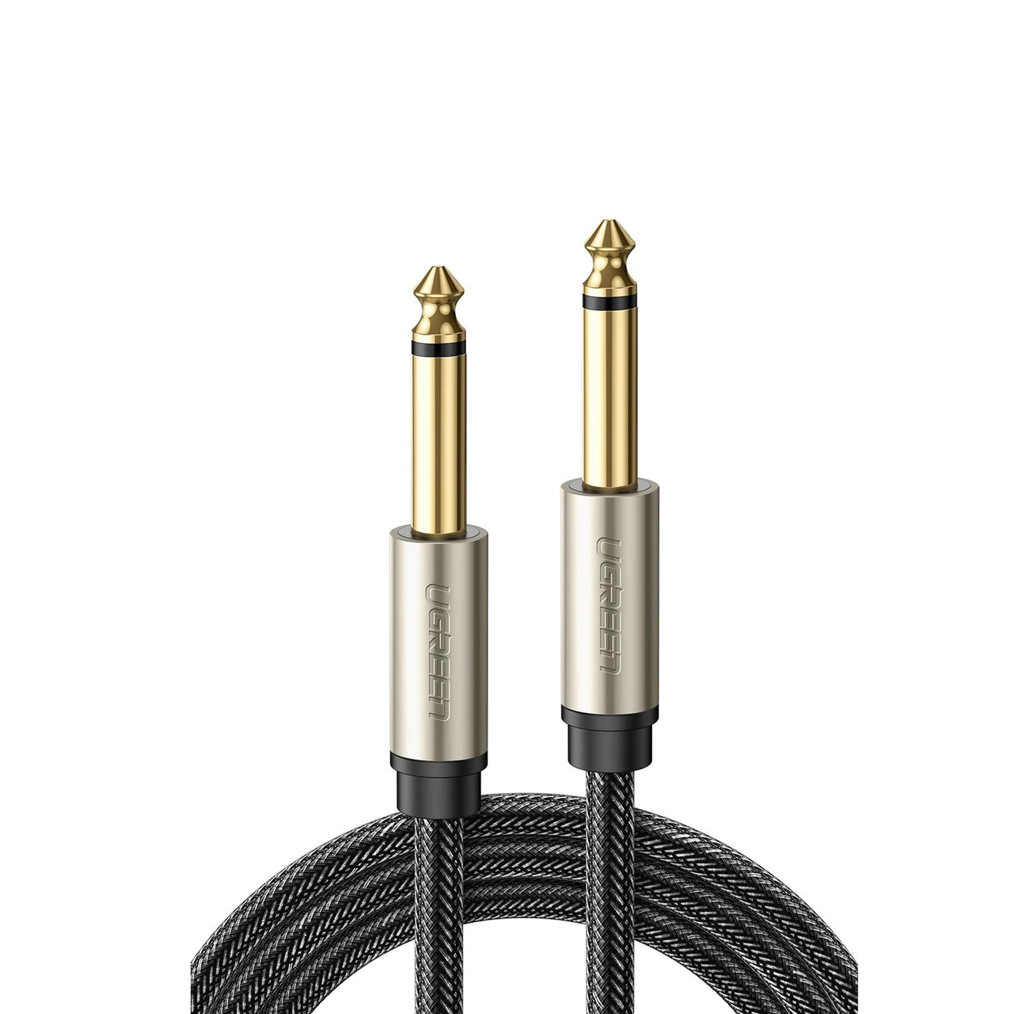 Cable de Audio Mono 6.35mm (1/4") Macho a 6.35mm (1/4") Macho / 5 Metros / Núcleo de Cobre / Blindaje Interno / Nylon Trenzado / Color Negro