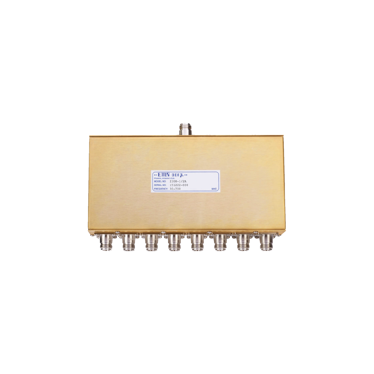 Divisor de Potencia EMR de 8 Vías, 30-700 MHz, 0.5 Watt, Conectores N Hembra.