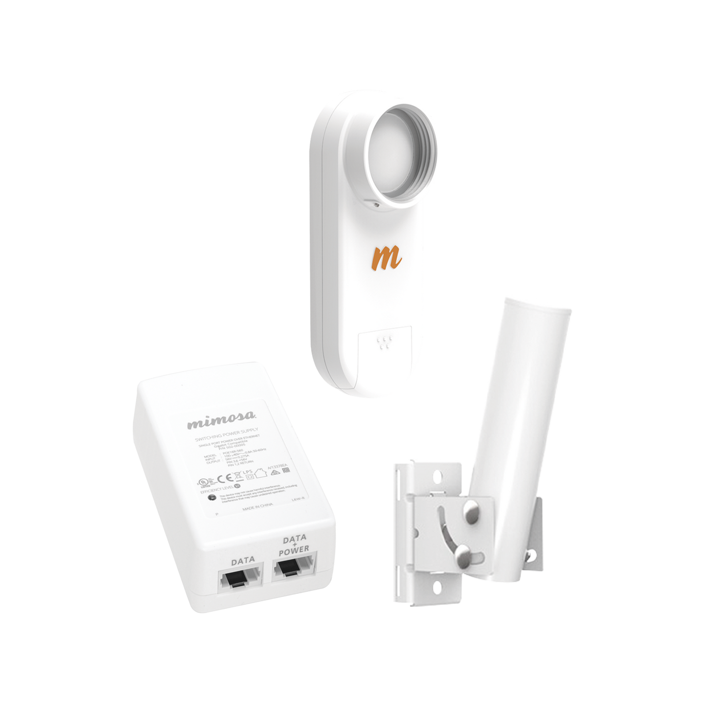 Kit de radio C5X, rango de frecuencia extendida (4.9 a 6.4 GHz), incluye inyector POE, cable de alimentación y montaje universal para tubo o poste