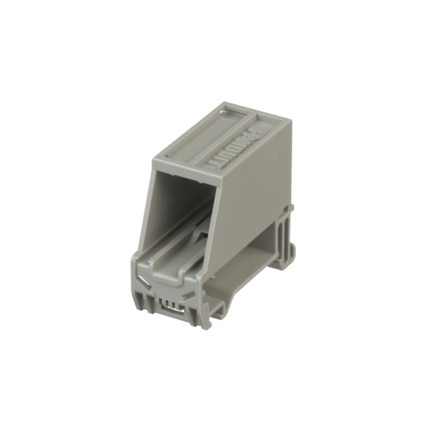 Adaptador de 1 Puerto, Para Conectores Tipo Mini-Com, Blindado, Montaje en Riel Din Estándar de 35 mm (1.38 Pulgadas), Color Gris Internacional