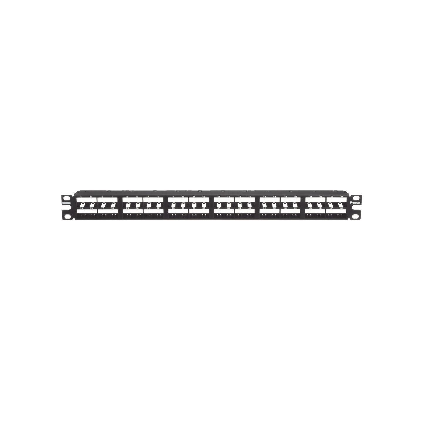 Panel de Parcheo Modular Mini-Com (Sin Conectores), Plano, Sin Blindaje, Alta Densidad, Identificación Con Etiqueta Adhesiva, de 48 Puertos, 1 UR