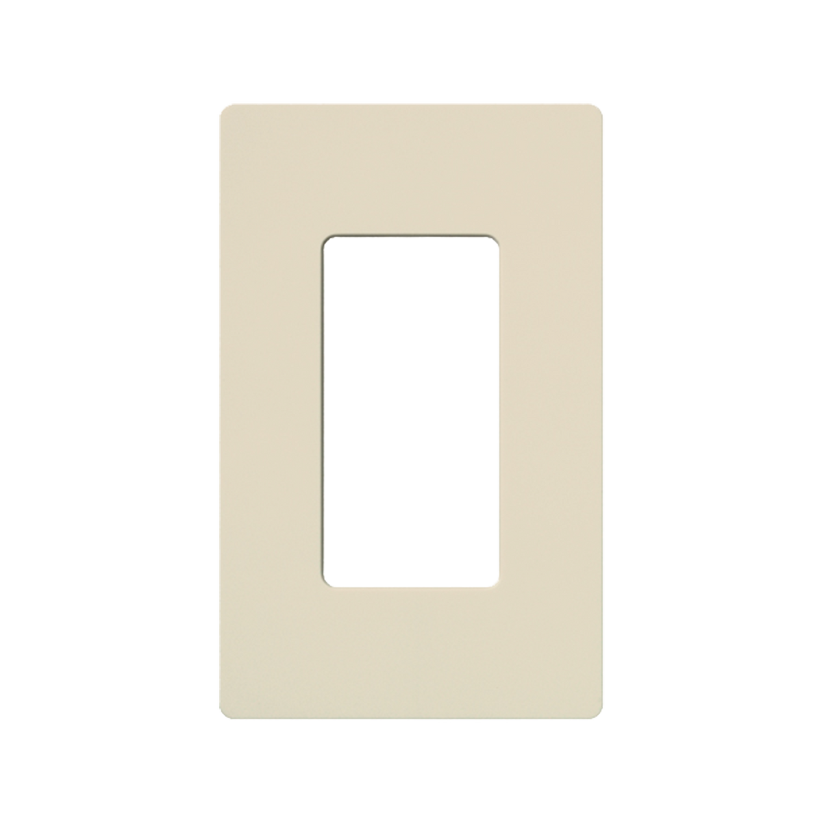 Placa de pared de 1 gang sin tornillos visibles, acabado brillante en color almendra claro (Light Almond), línea Claro para atenuadores, interruptores y controles Lutron