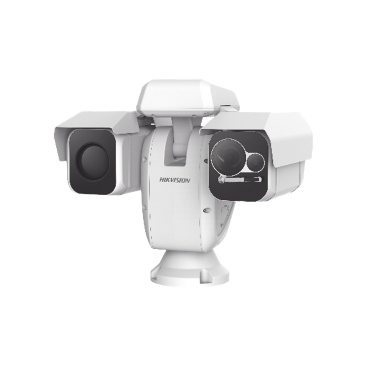 Punta de Poste IP Dual / Térmica 75 mm (384 X 288) + Óptico 4 MP 40X / 800 mts IR / IP66 / Detección de Temperatura / microSD