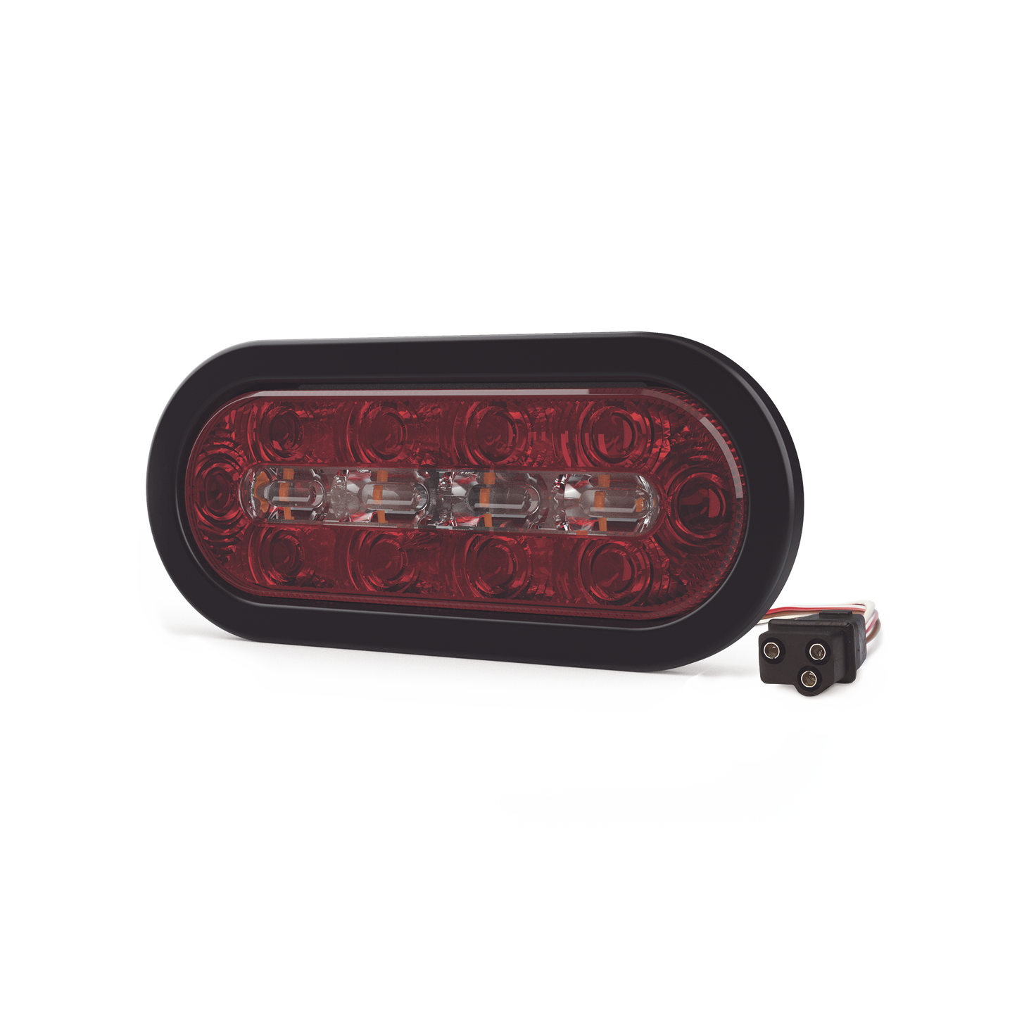 Plafón Ovalado de 7.5" Para Camiones de Transporte, 18 LED Ultra Brillantes, Color Rojo/Claro/Ambar
