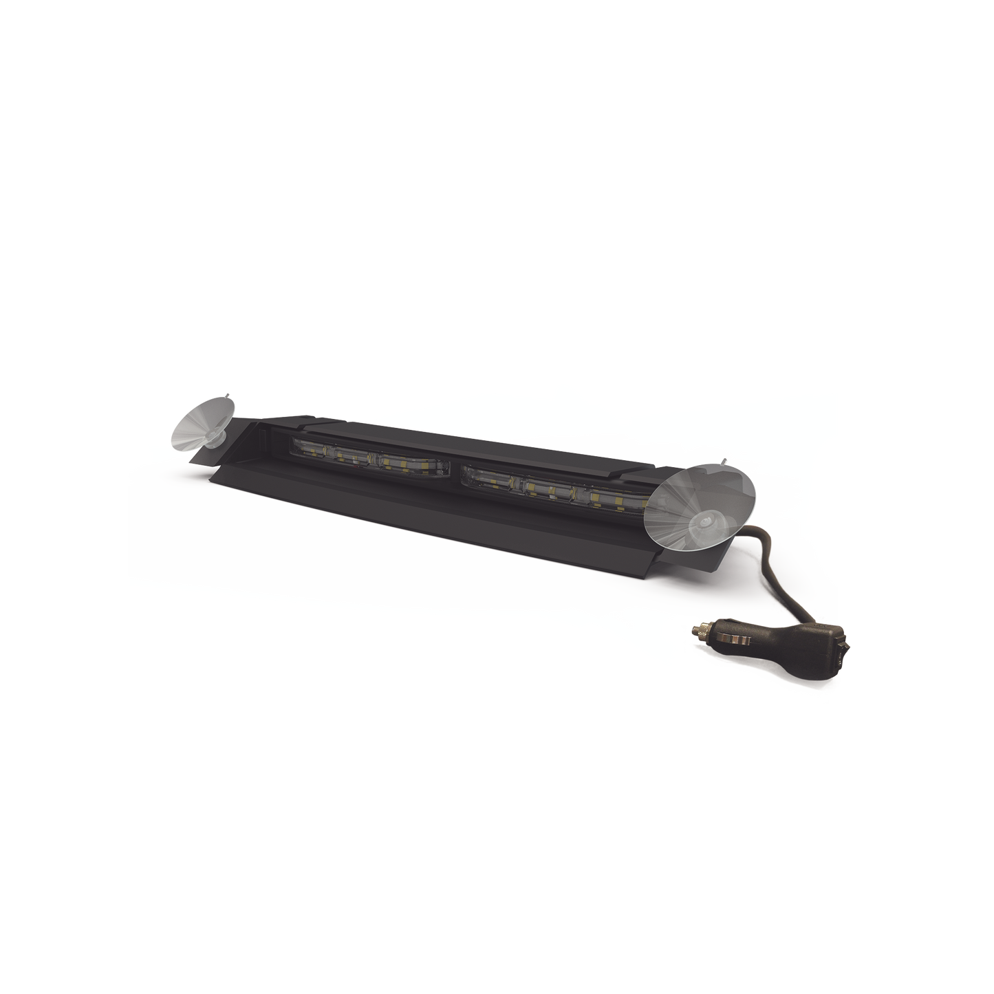 Luz de Visera, 12-24 Vcc con enchufe vehicular, doble cabezal, dual color, ámbar/blanco