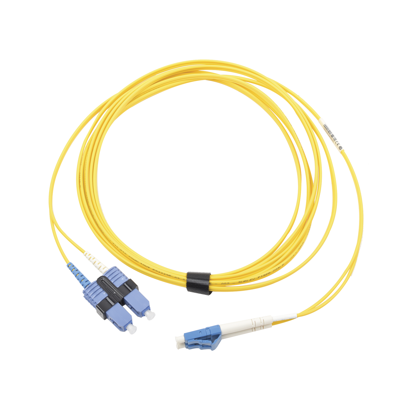 Jumper de Fibra Óptica Monomodo (OS2), XGLO, LC/UPC-SC/UPC Duplex, OFNR, Color Amarillo, 10 Metros (32.81 Pies)