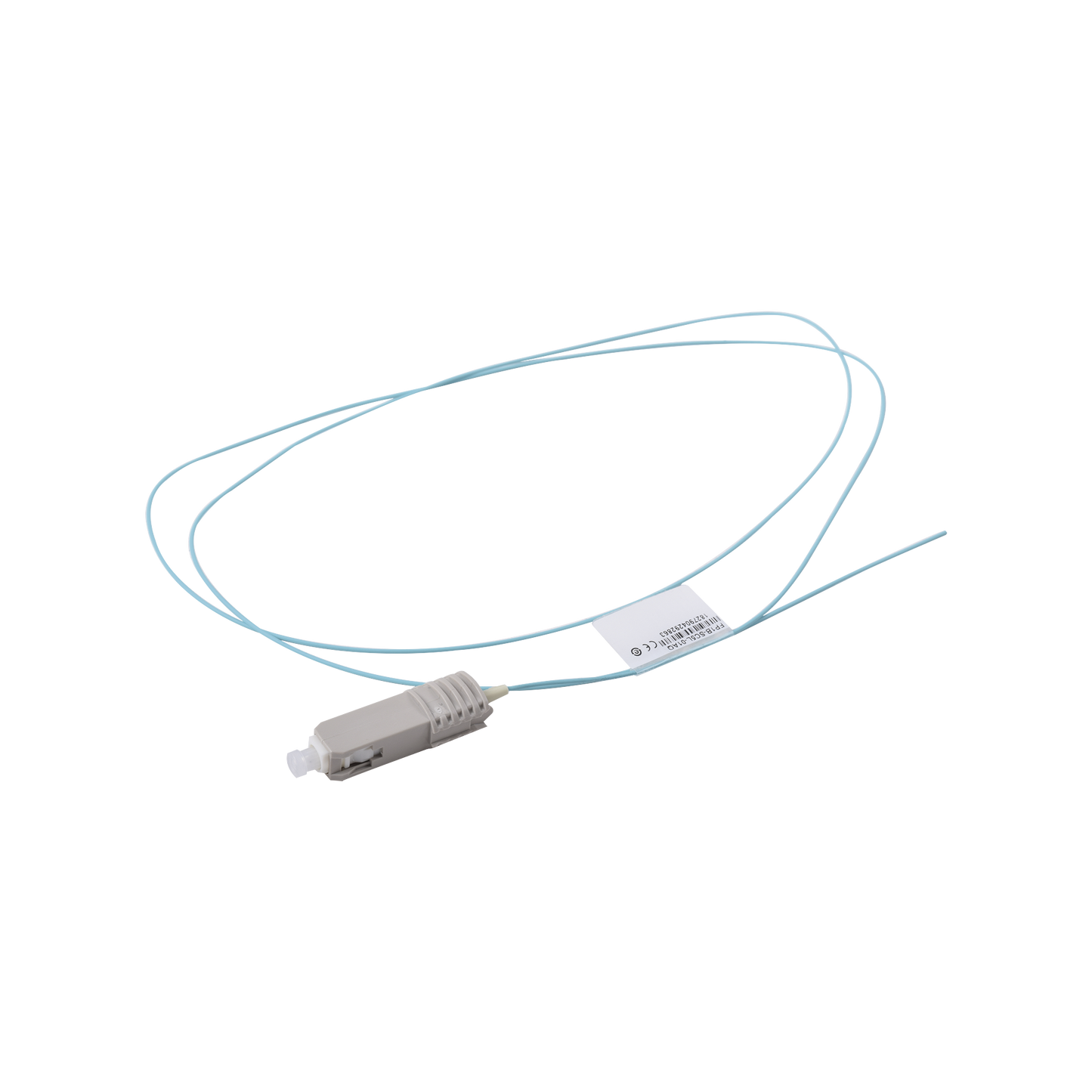 Pigtail de Fibra Óptica SC Simplex, Multimodo OM3 XGLO 50/125, OFNR, Color Aqua, 1 Metro (3.28 Pies)