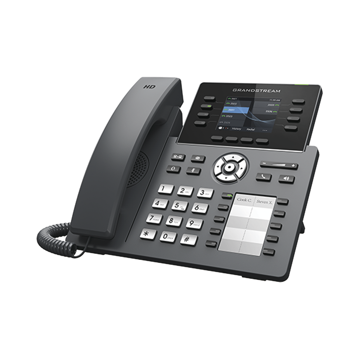 Teléfono IP Wi-Fi, Grado Operador, 8 líneas SIP con 4 cuentas, pantalla a color 2.8", puertos Gigabit, Bluetooth, PoE, codec Opus, IPV4/IPV6 con gestión en la nube GDMS