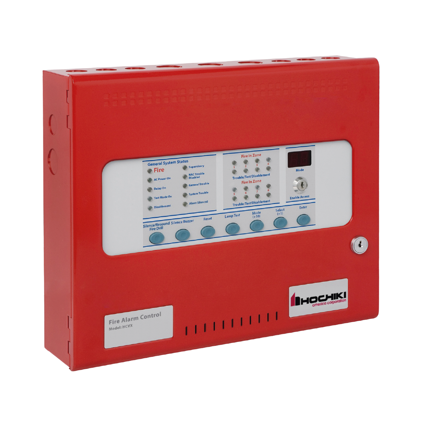Panel Convencional de Detección de Incendio / 8 Zonas / Sin Comunicador / Color Rojo (0100-19360)