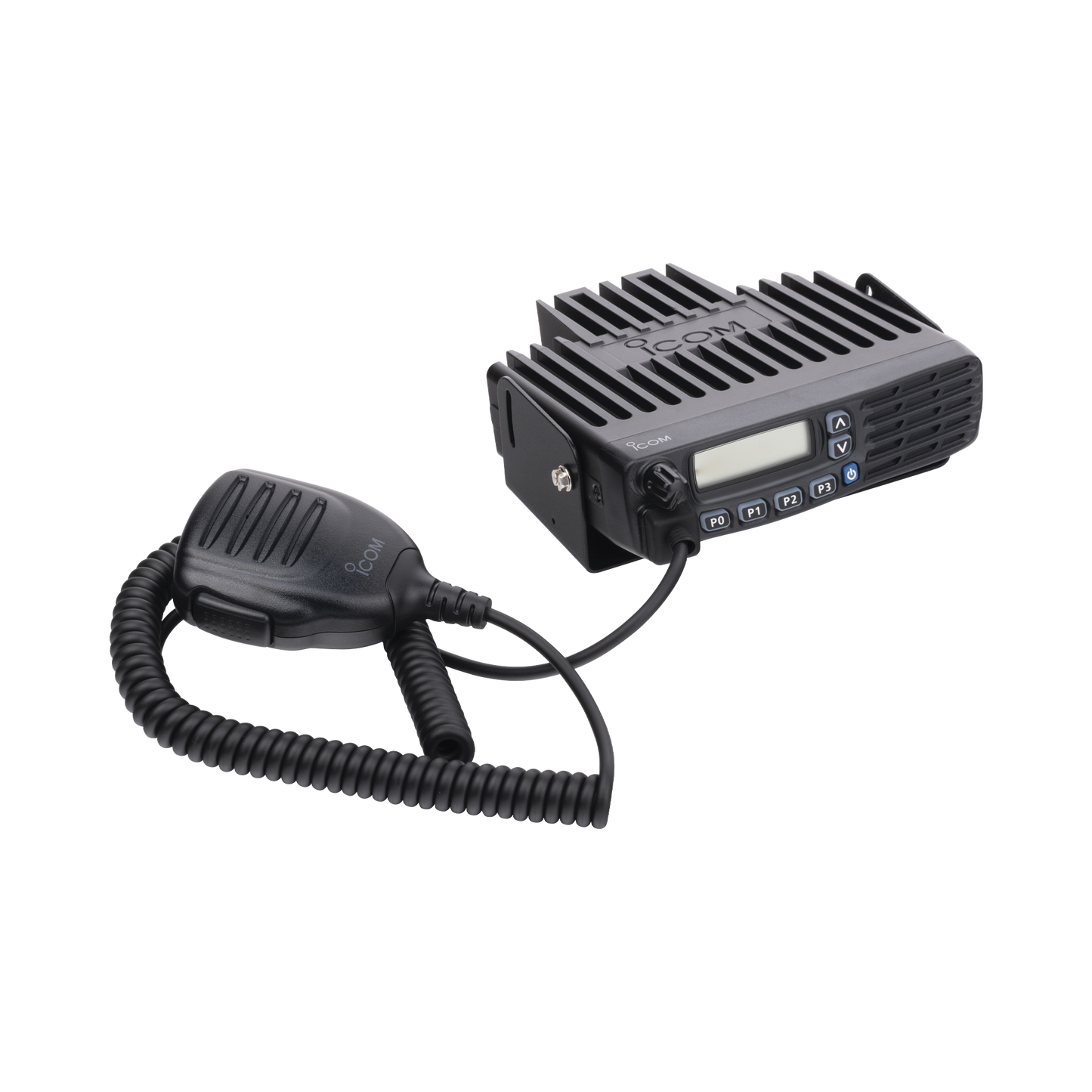 Radio móvil digital NXDN con Pantalla, 45 W, 450-512MHz, 128 canales, analógico, digital, mezclado, convencional, trunking Incluye micrófono, cable de corriente y bracket.