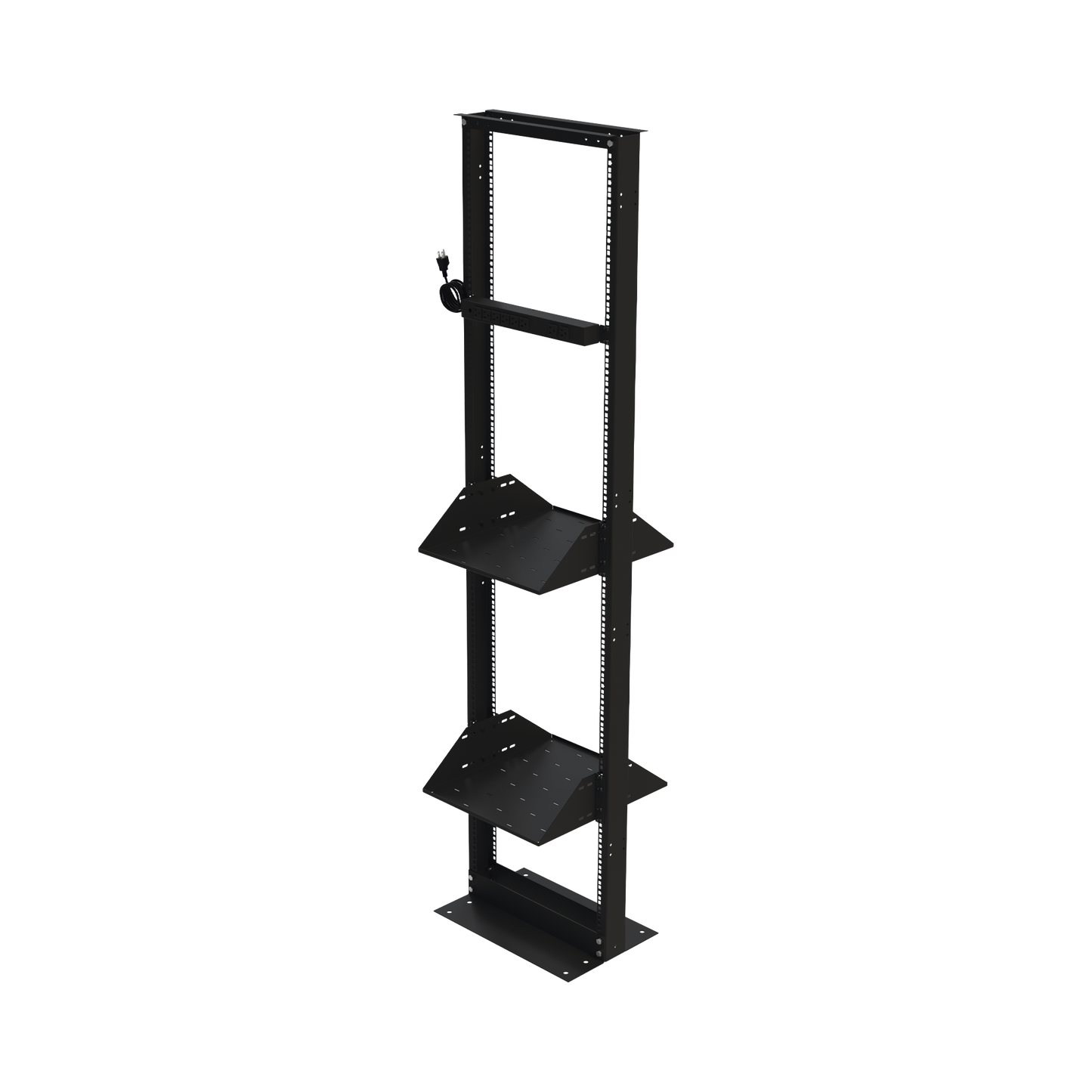 Kit de Rack Estándar 19", 45 UR con 2 Charolas y PDU (8 tomas). Ideal para UPS y Servidores tipo Torre.