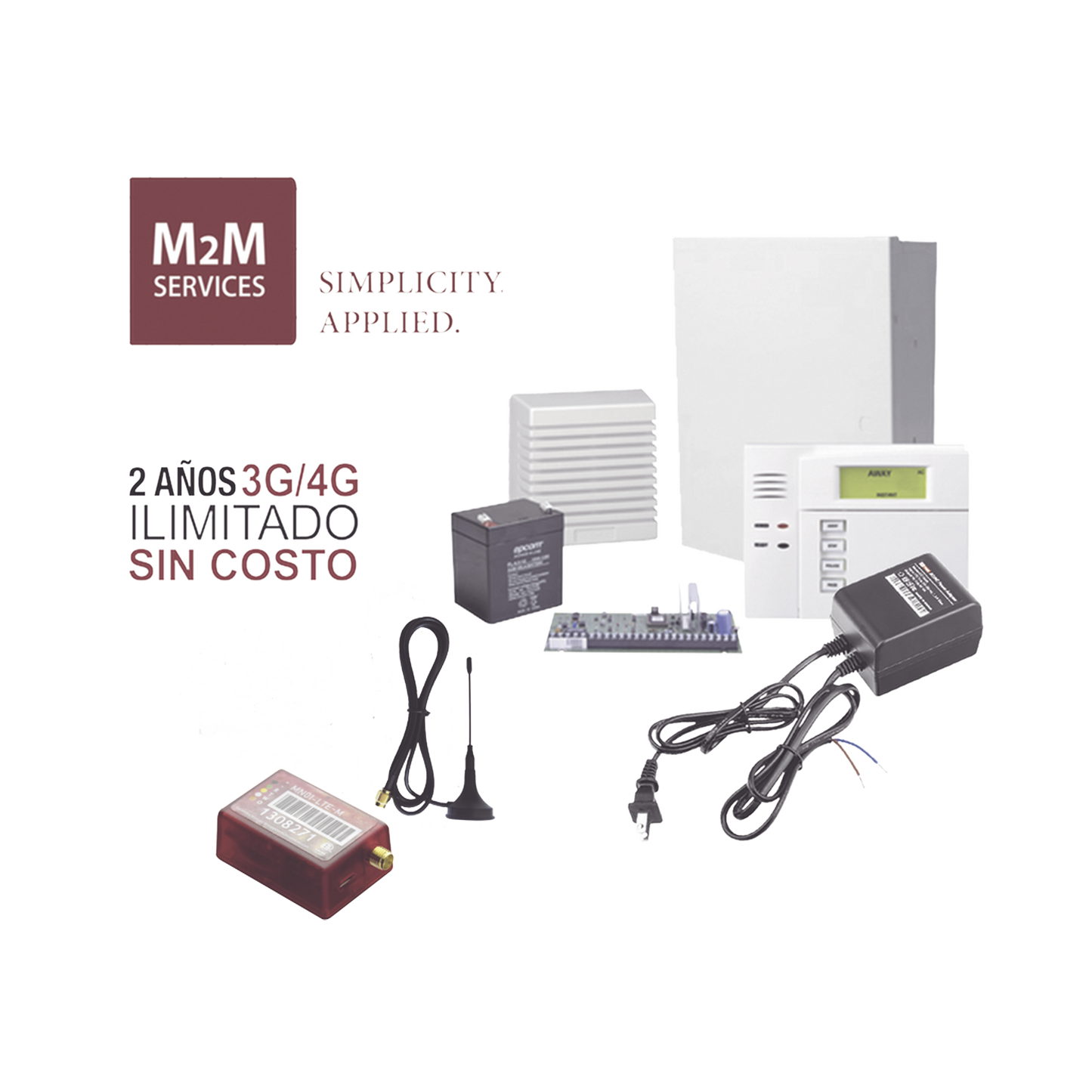 (2 Años 4G ILIMITADO INCLUIDO) Kit VISTA48LA,Teclado 6150, Comunicador MN01LTEM, Bateria, Transformador y Sirena de 15 Watts