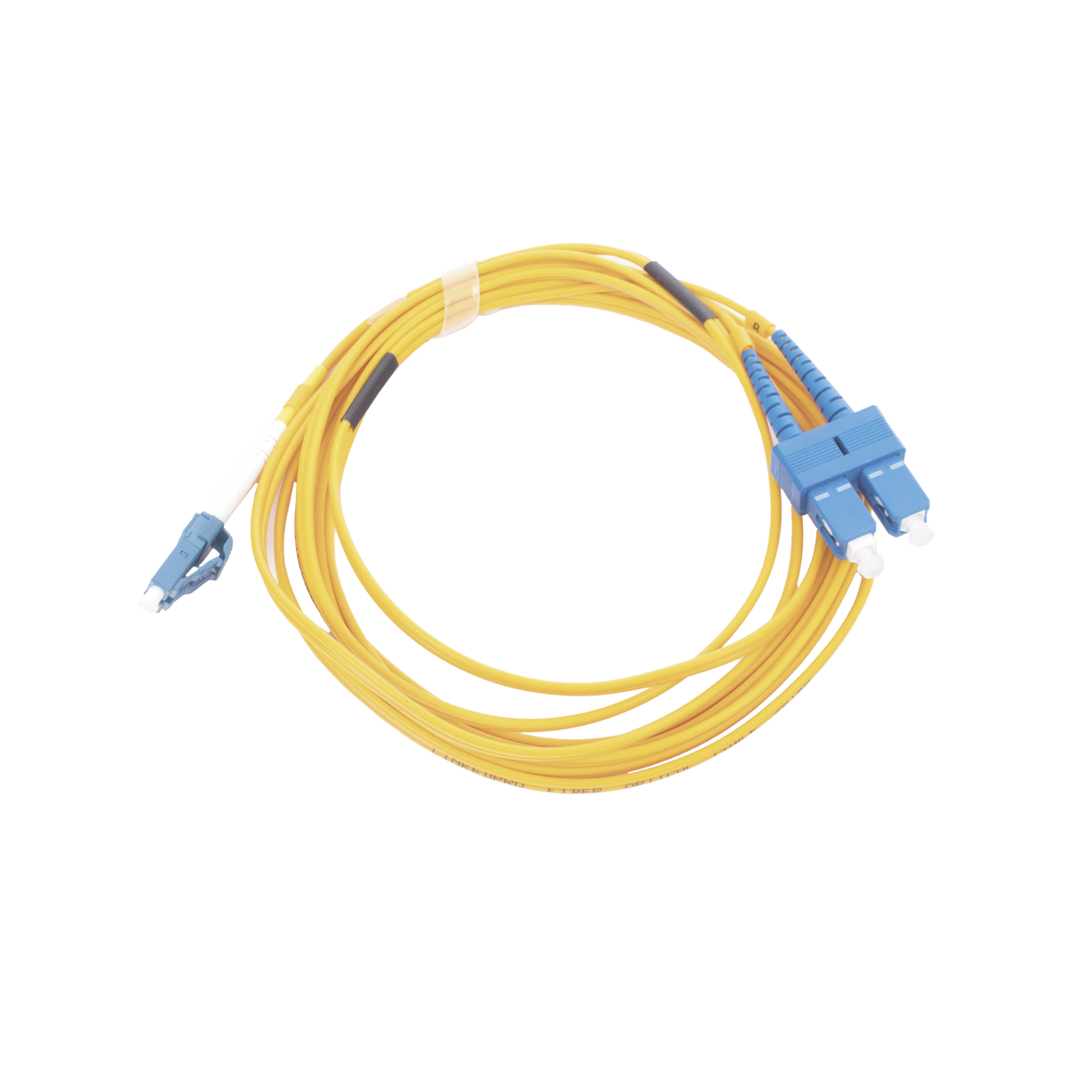 Jumper de Fibra Óptica Monomodo 9/125 LC/UPC-SC/UPC, PVC, 2.0 mm, Dúplex, Amarillo, 3 Metros (9.84 Pies)