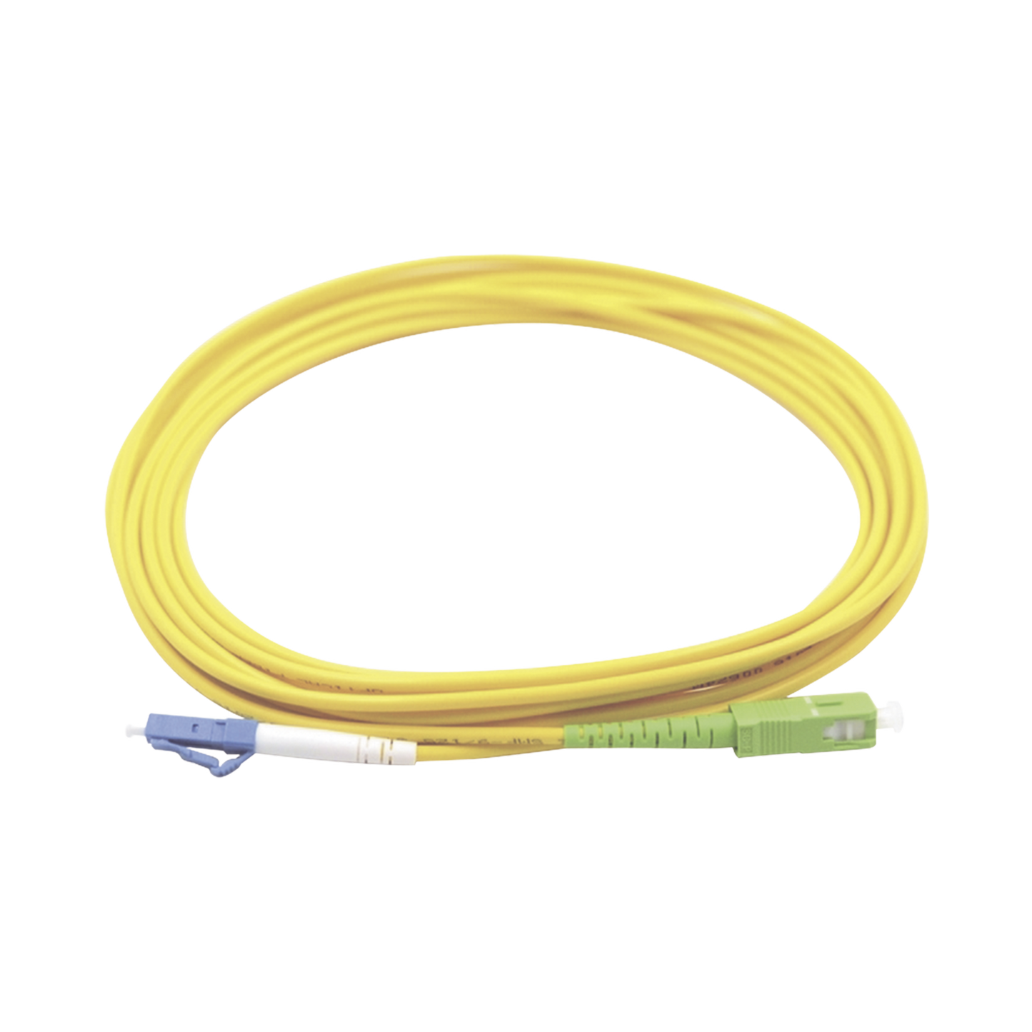 Jumper de Fibra Óptica Monomodo LC/UPC-SC/APC Simplex, Color Amarillo 3 Metros (9.84 Pies)