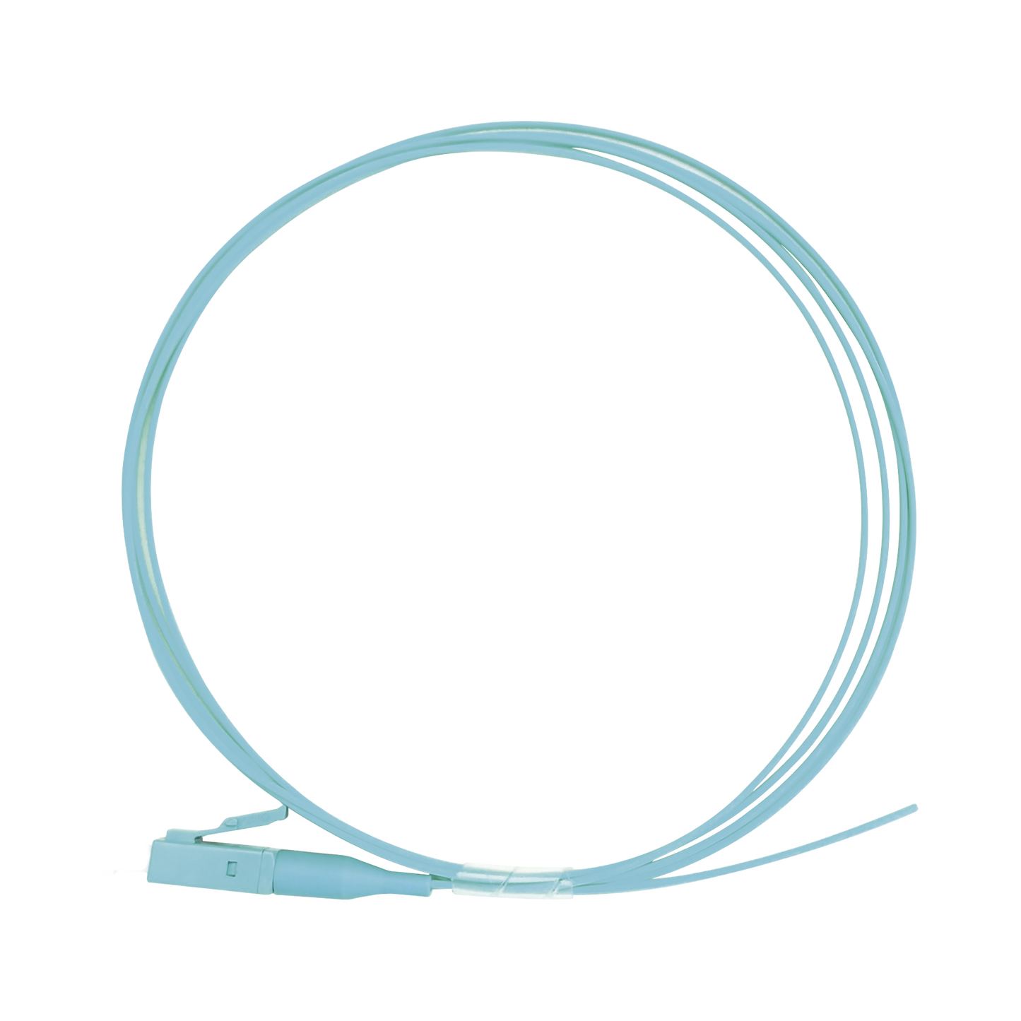 Pigtail de Fibra Óptica Simplex LC, PVC, OM3 50/125, Aqua, 1 Metro (3.28 Pies)
