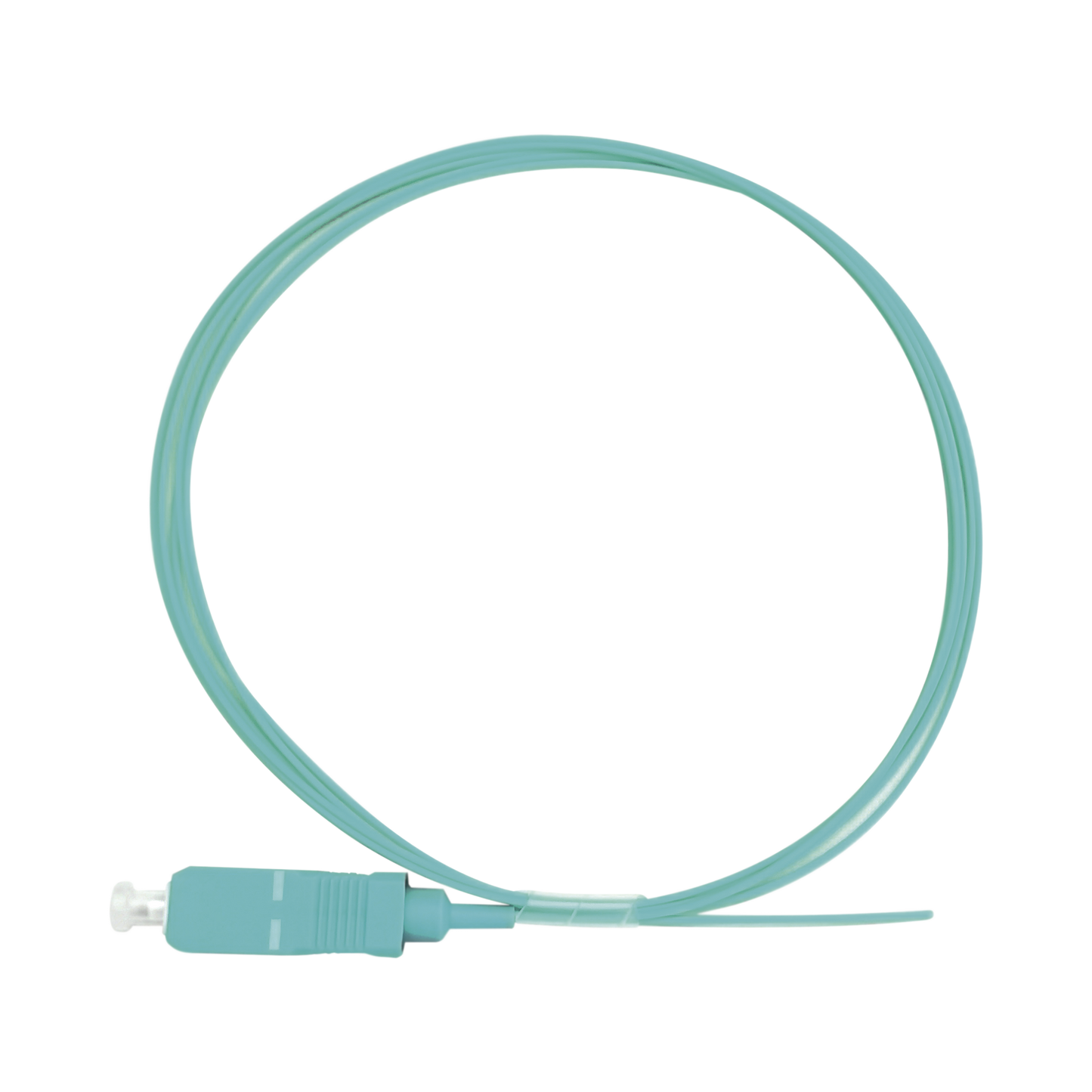 Pigtail de Fibra Óptica Simplex SC, PVC, OM3 50/125, Aqua, 1 Metro (3.28 Pies)