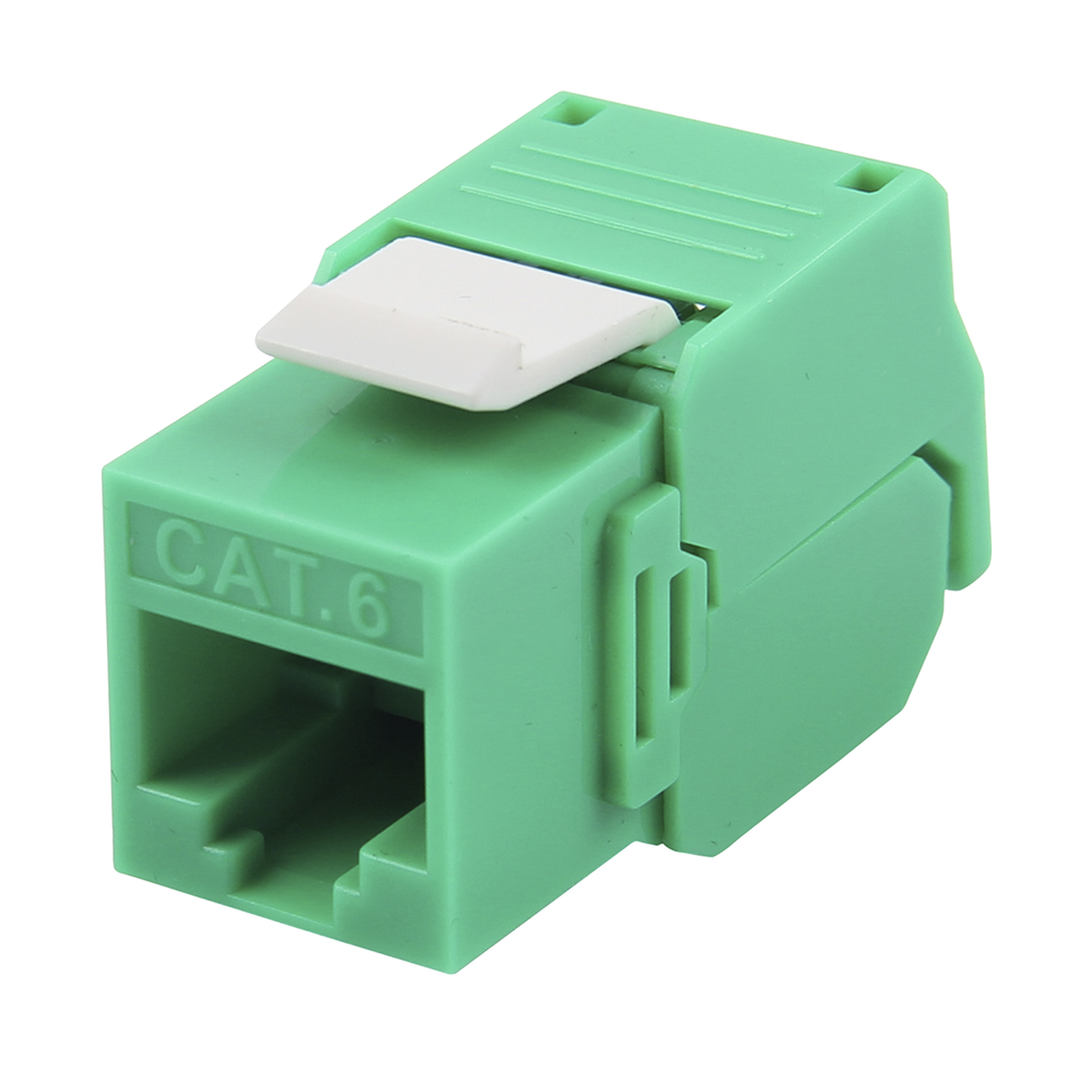 Módulo Jack Keystone Cat6 (Toolless), con Terminación en Ángulo 180 - Color Verde, Compatible con Faceplate y Patchpanel Linkedpro