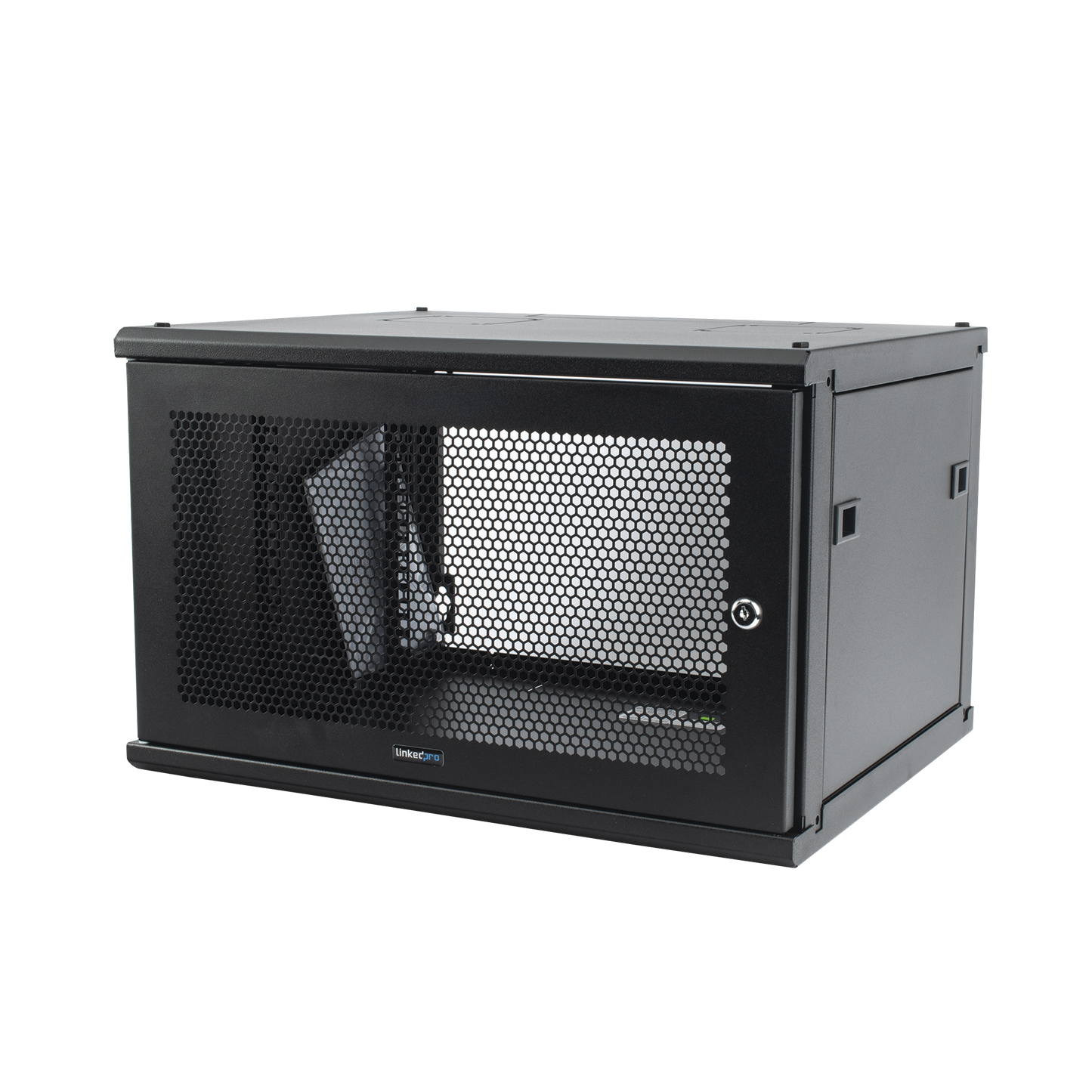 Gabinete Linkedpro de Montaje en Pared, de 19in, Puerta Perforada, 6 UR, 340 mm de Profundidad, Color Negro