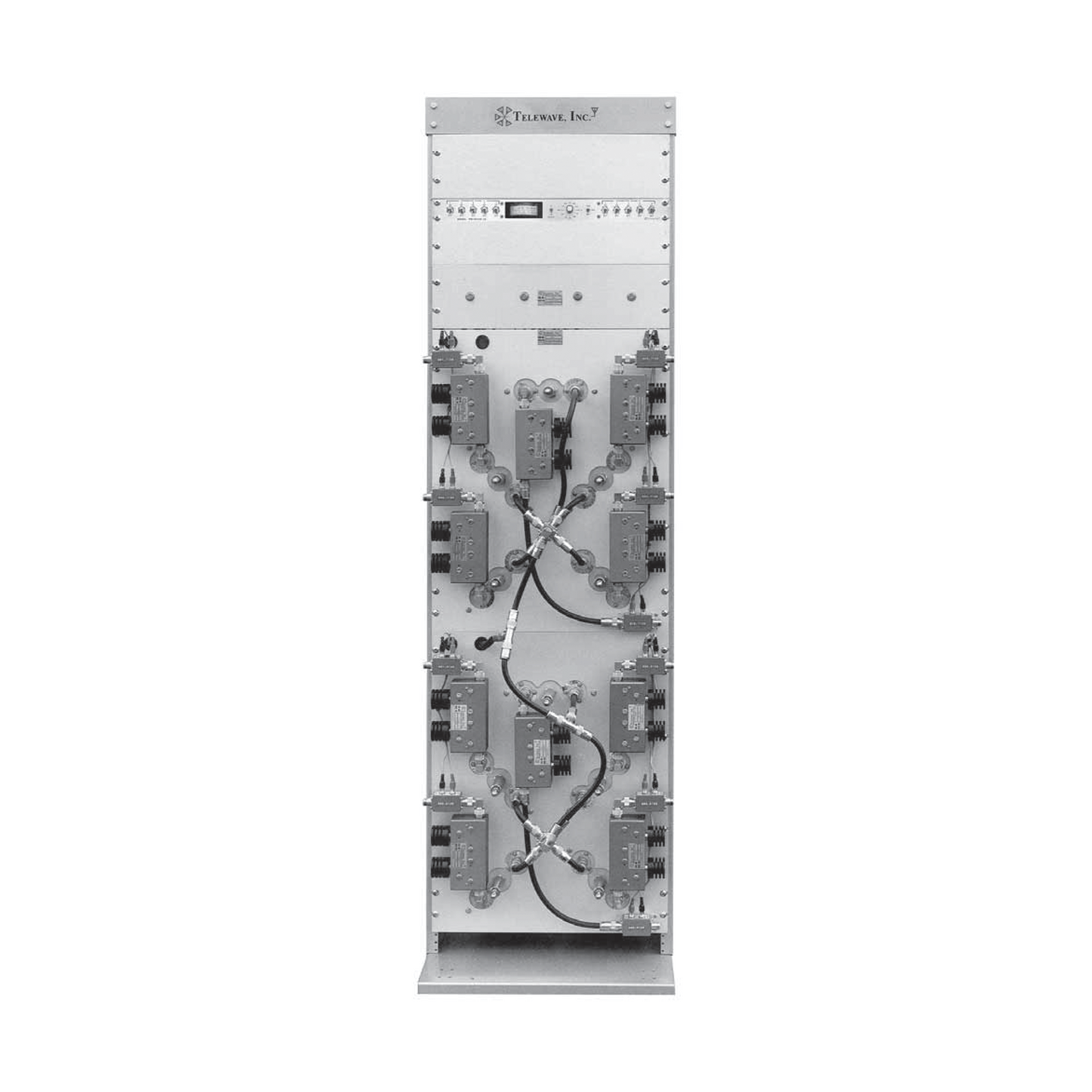 Combinador de Panel en Rack 19", 851-869 MHz, 8 Canales, 500 kHz, 150 Watt, N Hembras.