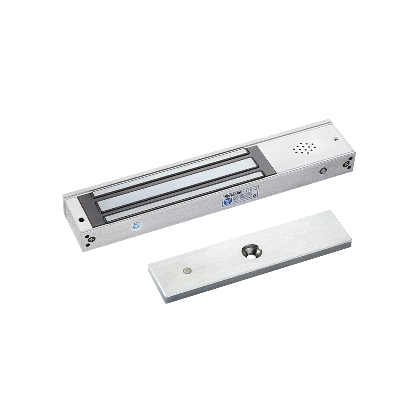 Chapa magnética 600Lb con Buzzer de alarma de puerta mantenida abierta / LED indicador de estado / Sensor de estado de placa/ Libre de Magnetismo Residual