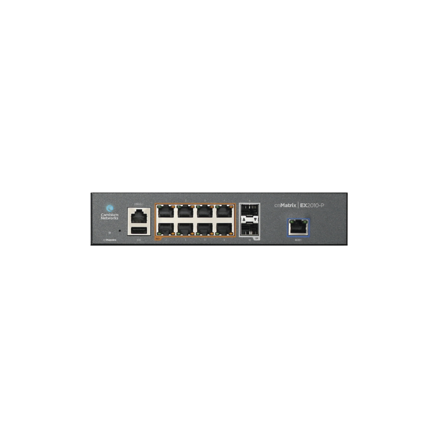 Switch cnMatrix EX2010-P capa 3 de 10 puertos(8 PoE Gigabit 802.3af/at, 2 SFP, 1 consola, 1 MNGMT, 1 USB) administración desde la Nube (MX-EX2010PXA-U)