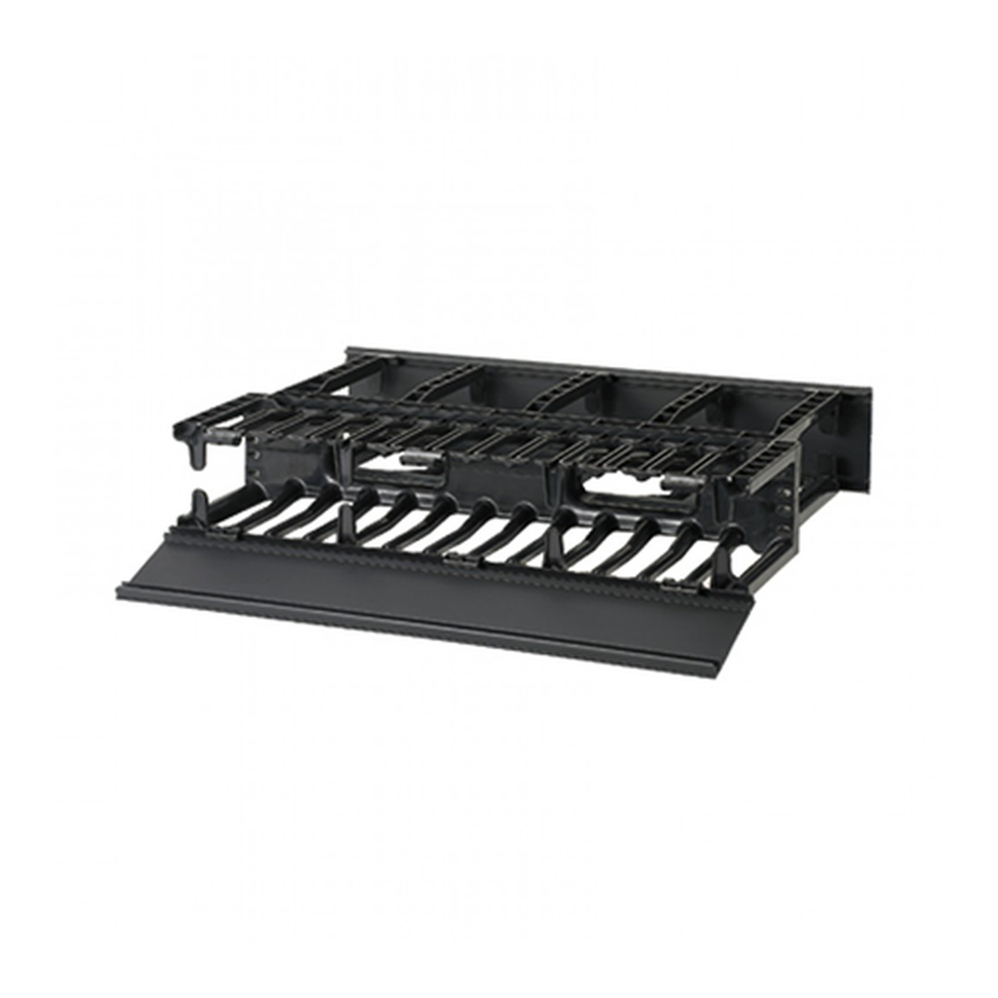 Organizador de Cables Horizontal NetManager de Alta Densidad, Doble (Frontal y Posterior), Para Rack de 19in, 2UR, Color Negro