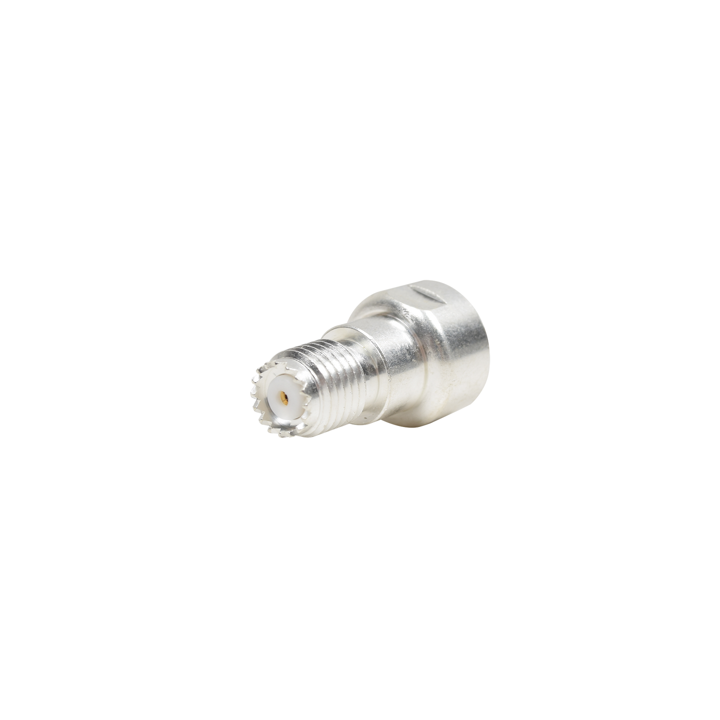 Adaptador UNIDAPT Hembra a Mini-UHF Hembra. Plata / Oro / Teflón.