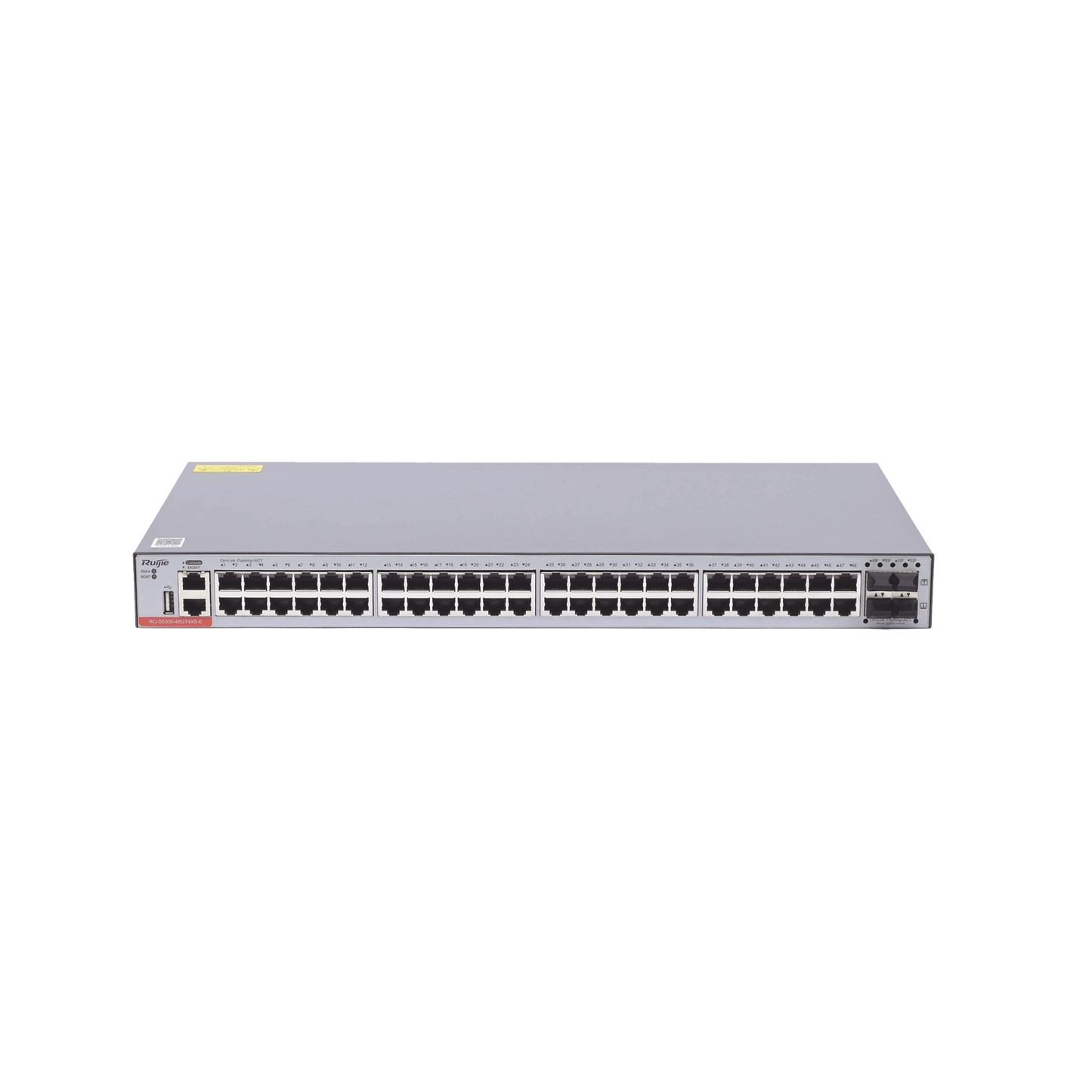 Switch Administrable Capa 3 con 48 puertos Gigabit + 4 SFP+ para fibra 10Gb, gestión gratuita desde la nube.