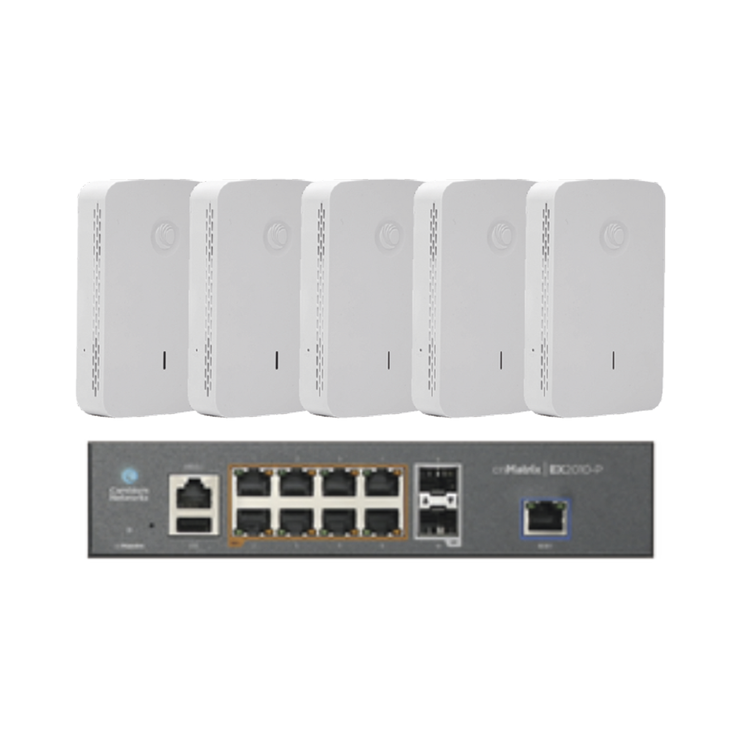 Starter Kit Wi-Fi Empresarial de 5 Access Point PLE425 y 1 Switch PoE EX2010P