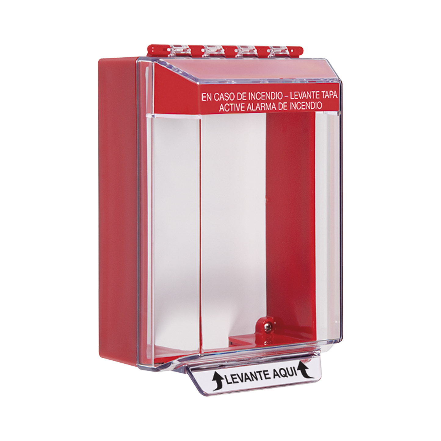 Cubierta Universal De Montaje Superficial, Con Espaciador 1.46", Serie Universal Stopper® Texto De Incendio En Español