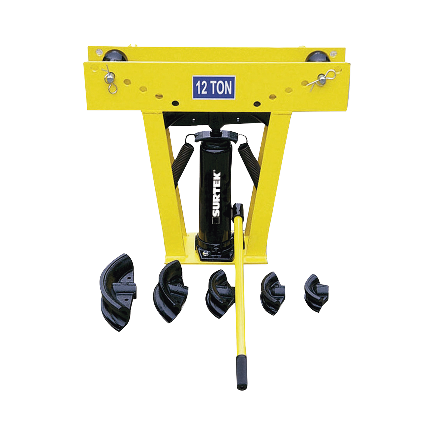 Doblador de tubo hidráulico de 1/2" a 2" incluye dados con medidas, capacidad 12 toneladas.
