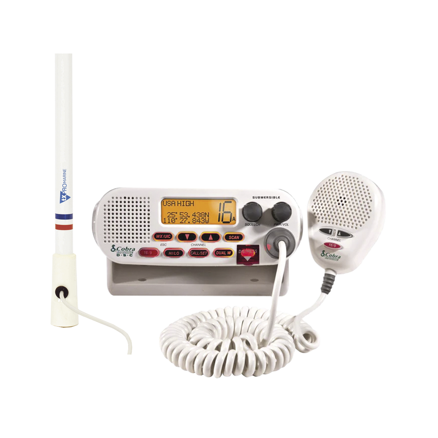 Kit de radio MRF45D y antena marina TX-5206-SYS