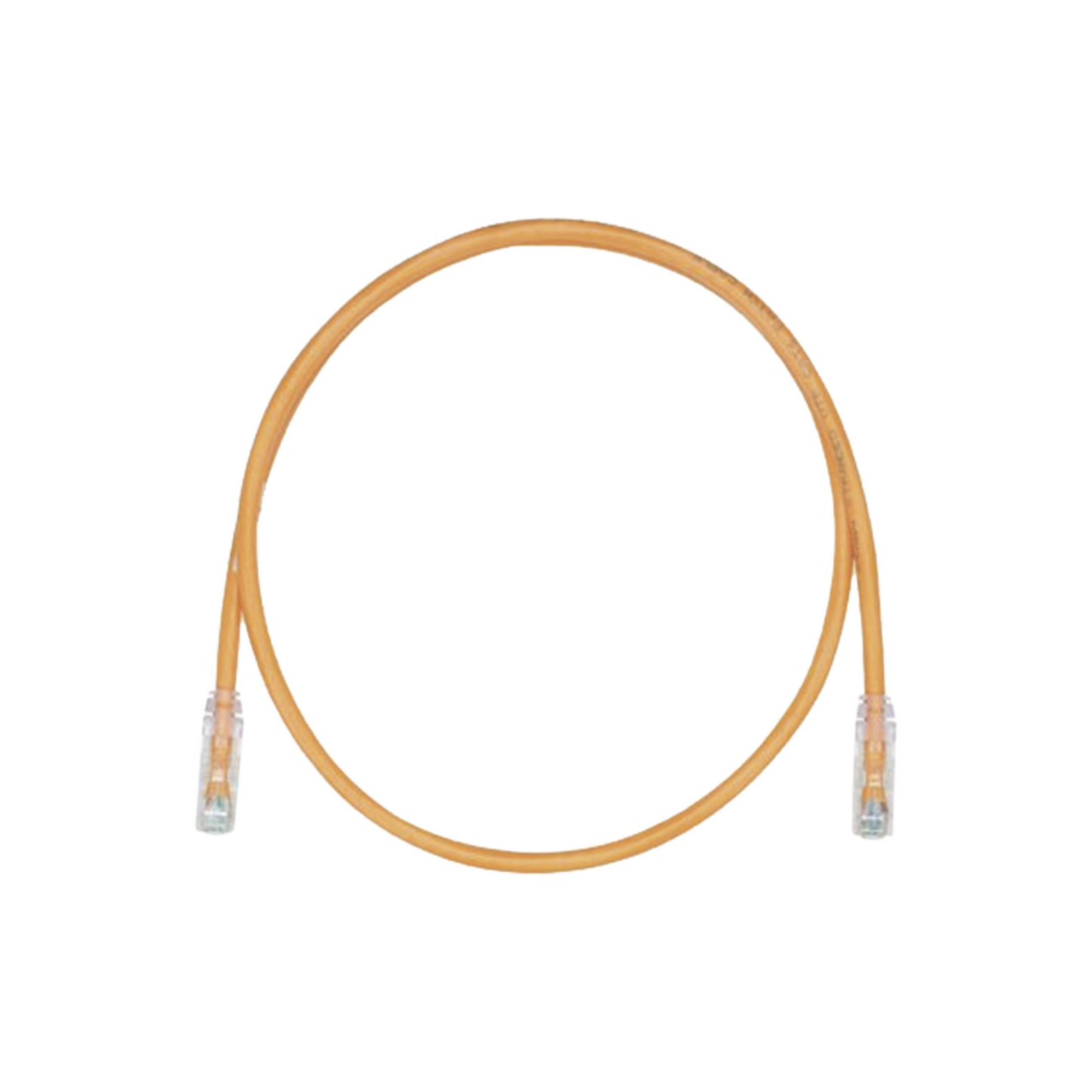 Cable de Parcheo, UTP Cat5e, Diámetro Reducido (28AWG), Color Naranja, 0.30 Metros (1 Pie)
