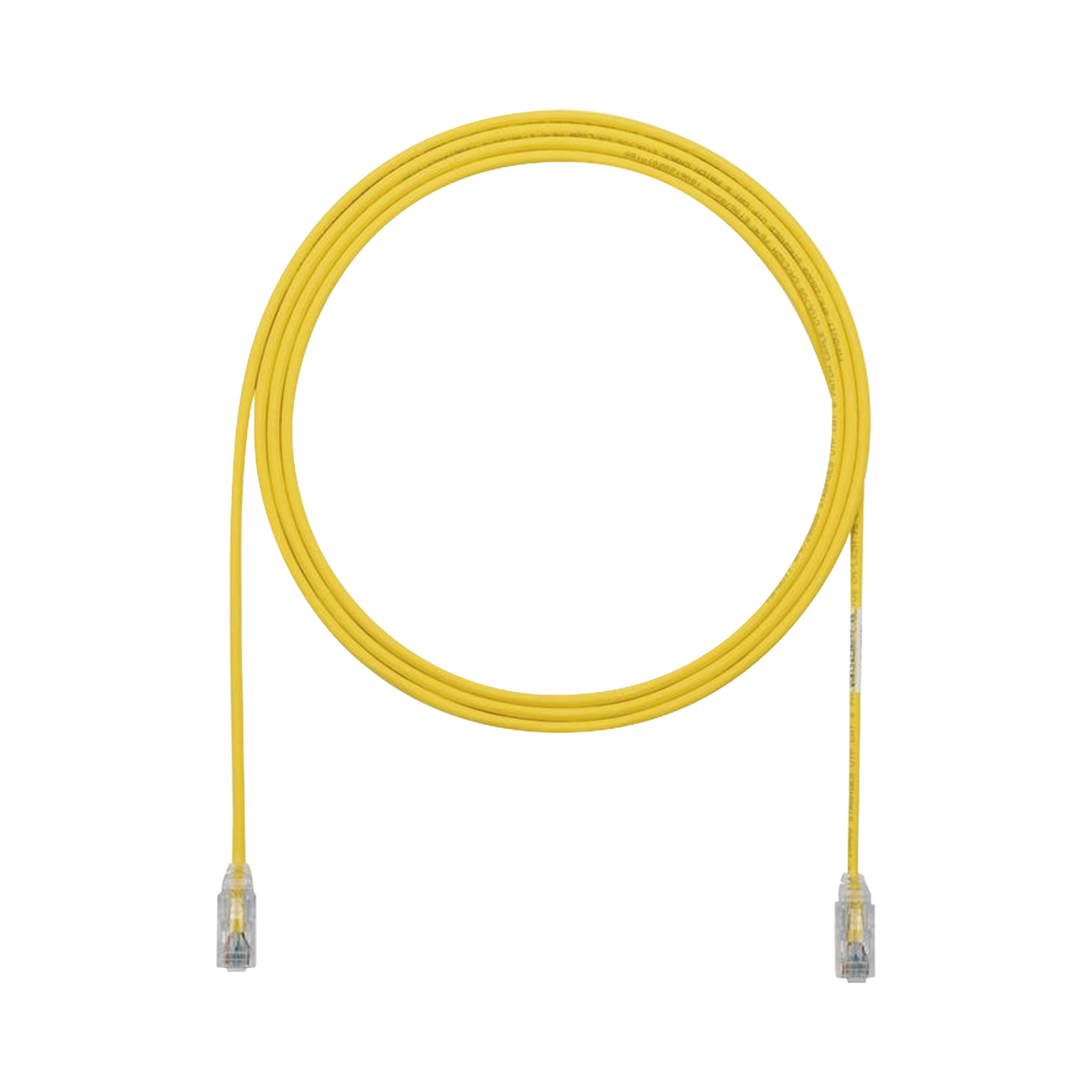 Cable de Parcheo TX6, UTP Cat6, Diámetro Reducido (28AWG), Color Amarillo, 5ft