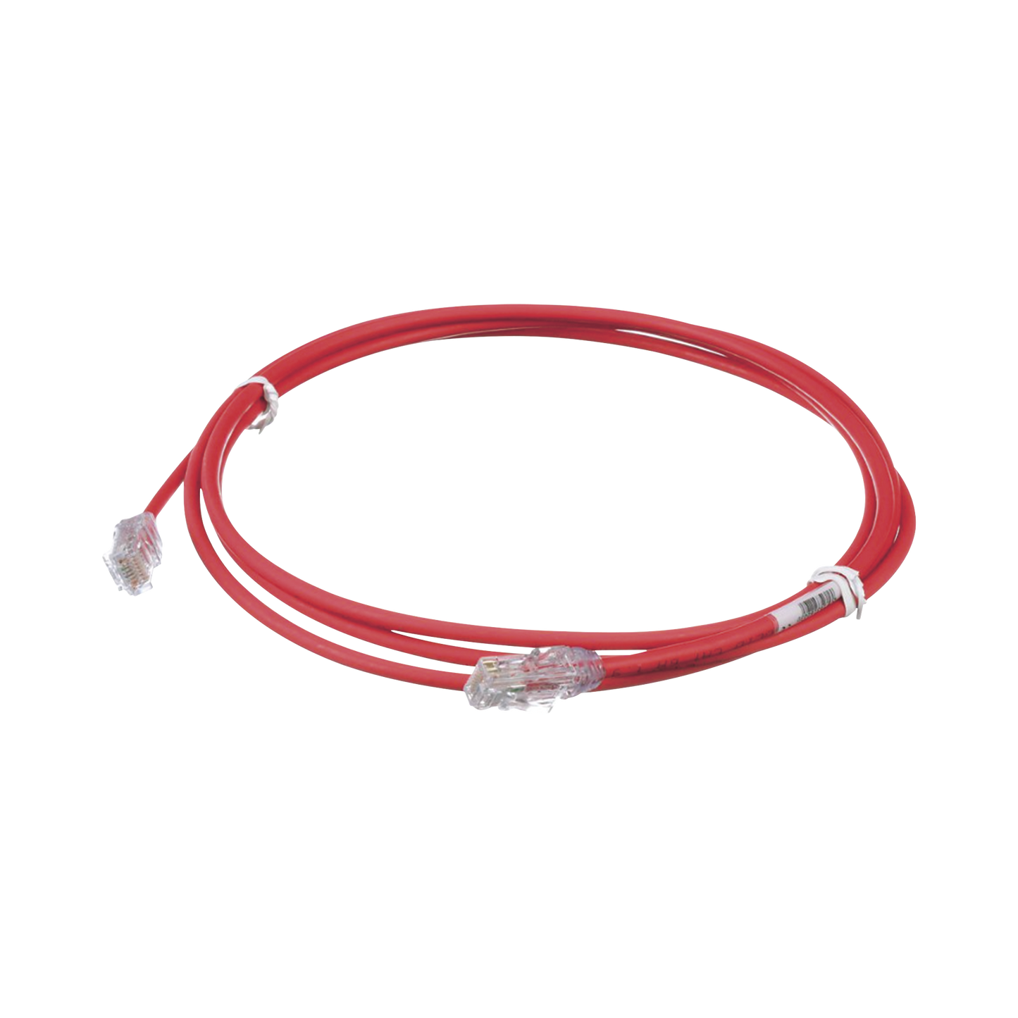 Cable de Parcheo UTP Cat6A, CM/LSZH, Diámetro Reducido (28AWG), Color Rojo, 2.13 Metros (7 Pies)