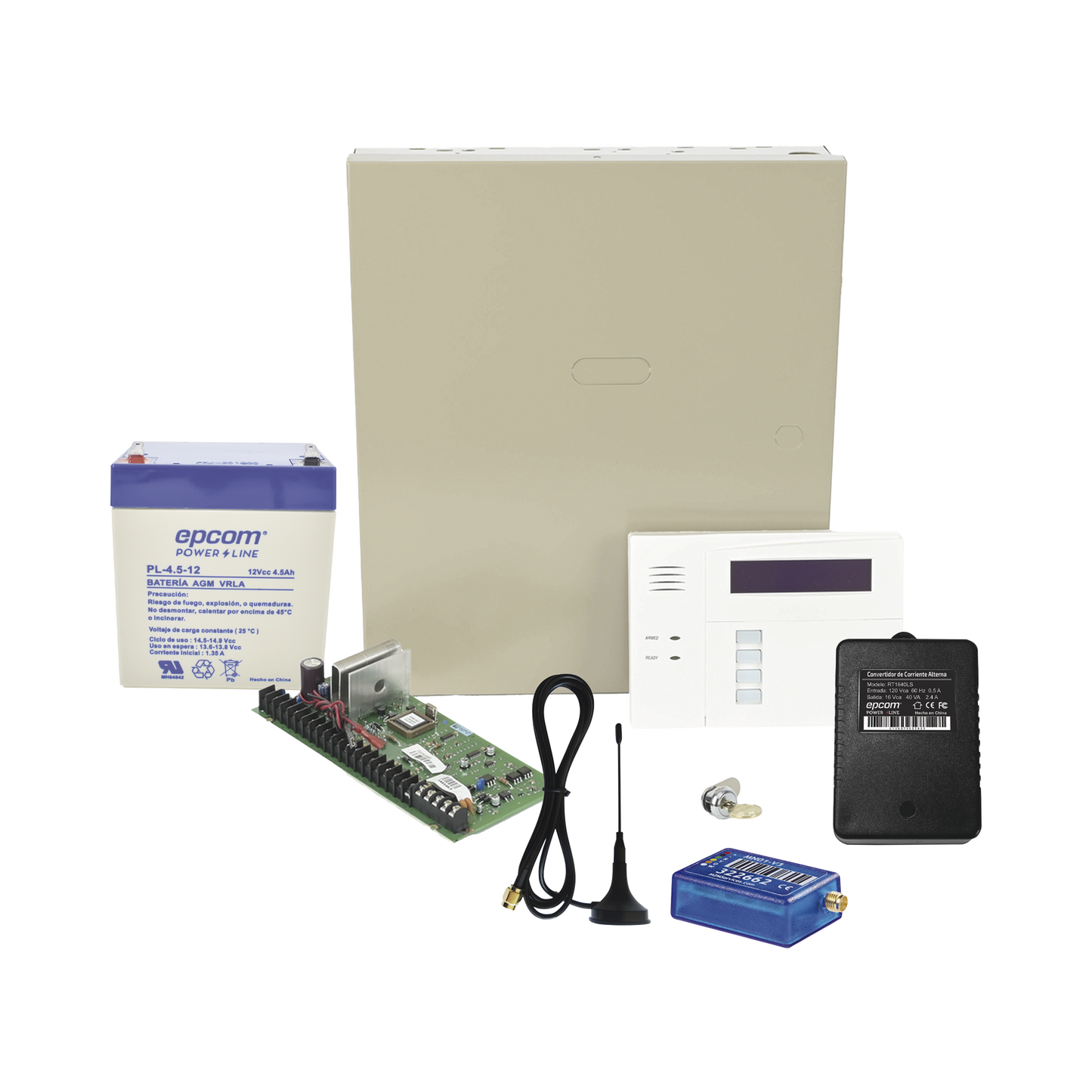 (1 Año datos ILIMITADO INCLUIDO) Kit Vista48LA con comunicador MINI012G, Teclado, Gabinete y Transformador