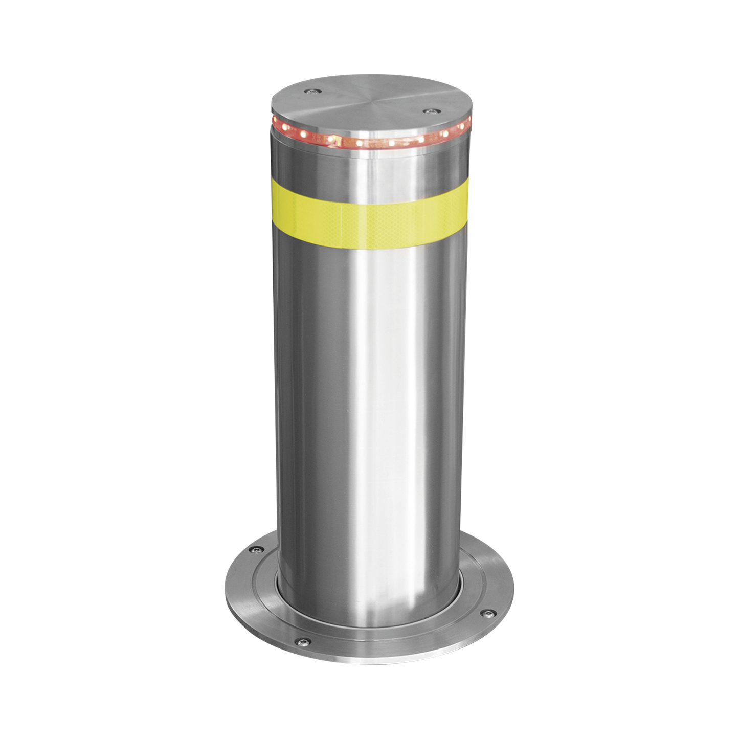 Bolardo Hidráulico Antiembestida 220 mm × 600 mm / Acero Inoxidable 304 / 200,000 J de Resistencia al Impacto / Bomba Hidráulica Integrada / Ciclo de 4 seg / 100 Ciclos por Hora
