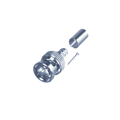 Conector BNC Macho de Anillo Plegable para Cable RG-6, Níquel/ Oro/ Teflón.