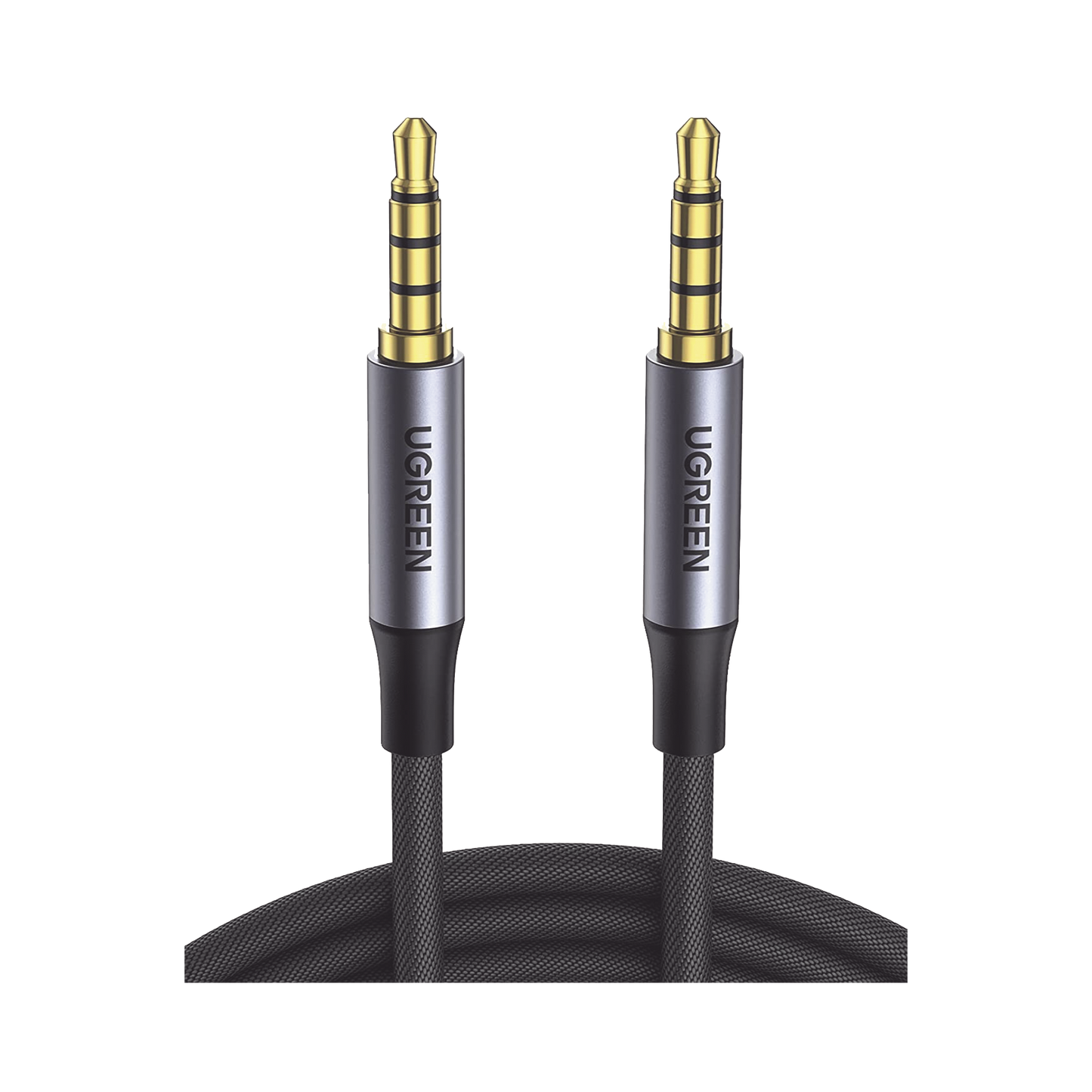 Cable Auxiliar de 3.5mm / Cable Audio Estéreo / Núcleo de Alambre de Cobre Esmaltado / Carcasa de Aluminio Azul + Nylon Trenzado /  Soporta Micrófono / 2 Metros