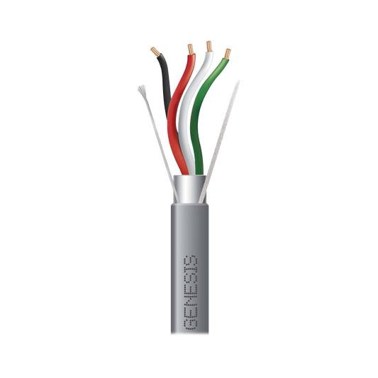 Bobina de 305 Metros / Cable 4 x 18 AWG / Color Gris / Blindado / Riser / Aplicaciones de Audio Control de Acceso y Automatización
