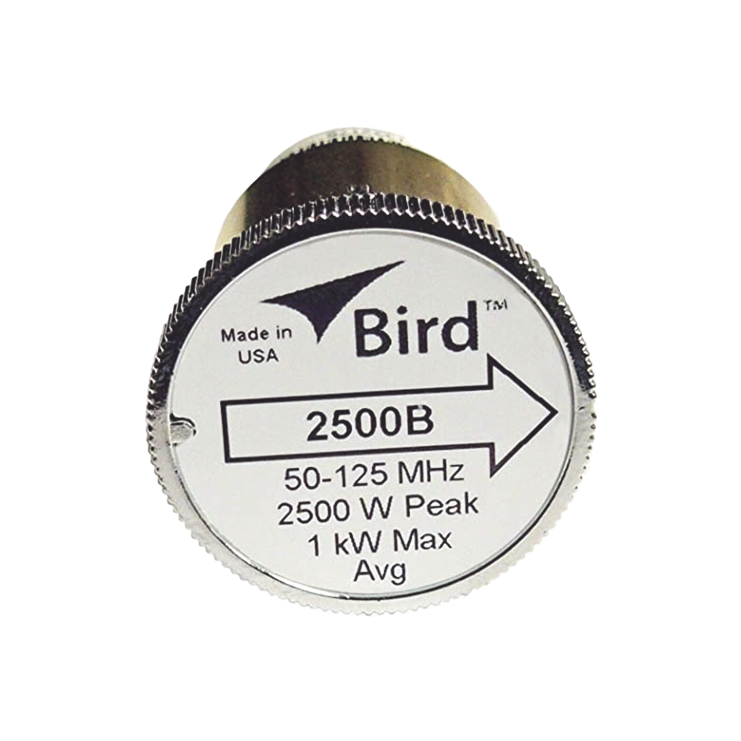 Elemento de Potencia en linea 7/8" a 2500 Watt para Wattmetro BIRD 43 en Rango de Frecuencia de 50 a 125 MHz