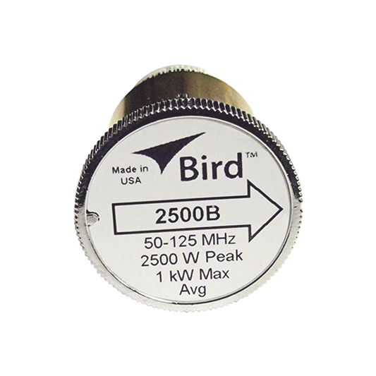 Elemento de Potencia en linea 7/8" a 2500 Watt para Wattmetro BIRD 43 en Rango de Frecuencia de 50 a 125 MHz