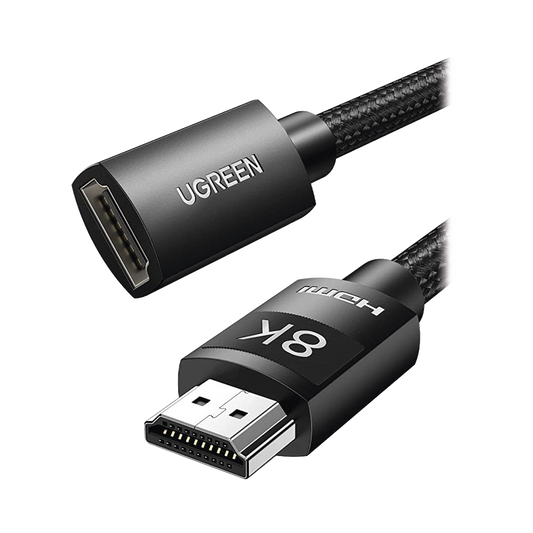 Cable de extensión HDMI 8K | 1 Metro | Macho a Hembra | HDMI 2.1 | 8K@60Hz | Núcleo de Cobre Puro 28AWG | Soporta la Conexión de hasta 3 Metros de largo en HDMI 2.1