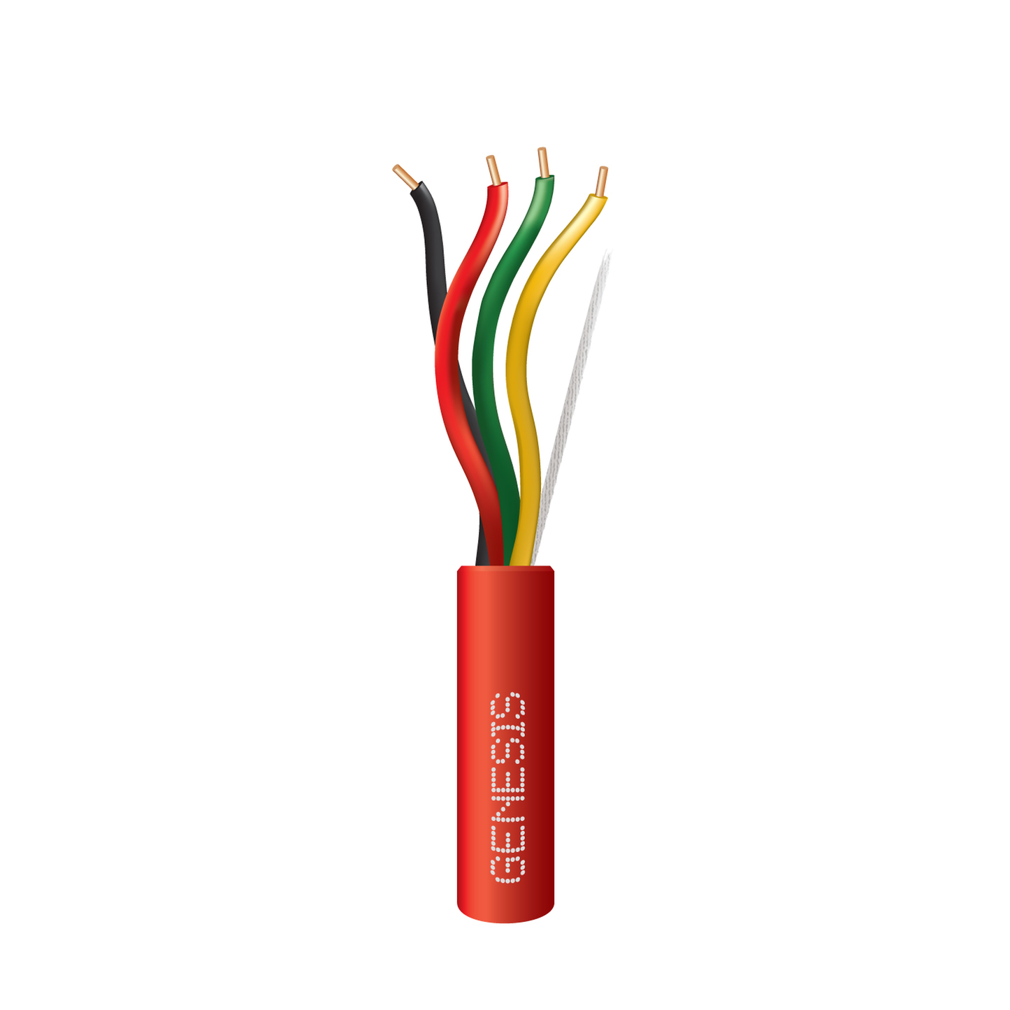 Bobina de 305 Metros de Alambre / 4 x 18 AWG / Tipo FPLR-CL3R / Resistente al Fuego / Color Rojo / Para Sistemas Contra Incendio o Sistemas de Evacuación