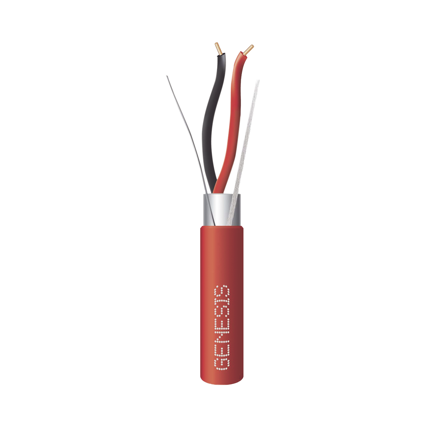 Bobina de 152 Metros de Alambre / 2 x 18 AWG / BLINDADO / Tipo FPLR / Color Rojo / Para Aplicaciones en Sistemas de Detección de Incendio y Sistemas de Evacuación