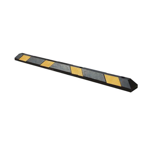 Tope Vehicular P / Estacionamiento / 183cm / Color Negro-Amarillo / 8 Franjas Reflejantes.