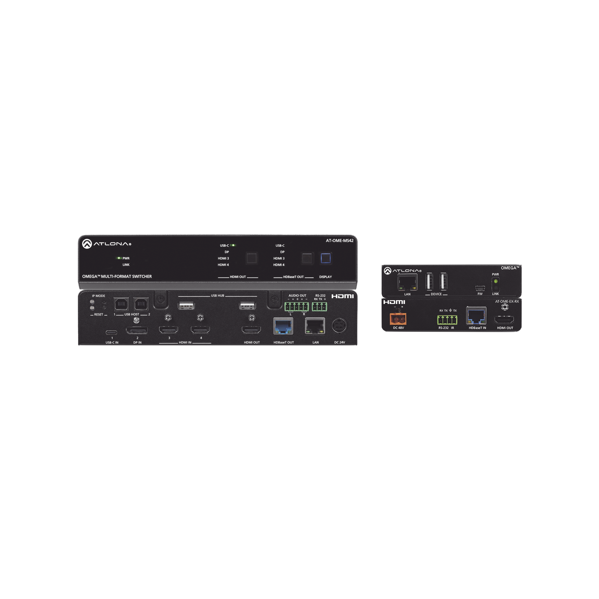 OMEGA 4X2 4K/UHD MULTIFORMAT MATRIX SWITCHER TX/RX KIT ; WITH HDMI ; U ...