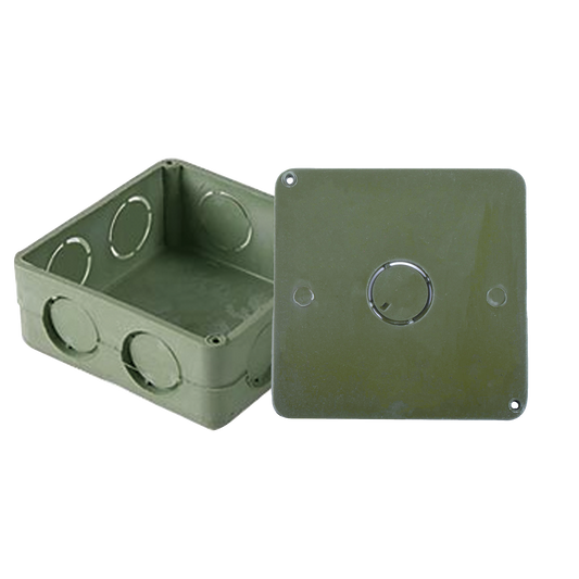Caja Cuadrada y Tapa para Tubería PVC Conduit de 1".