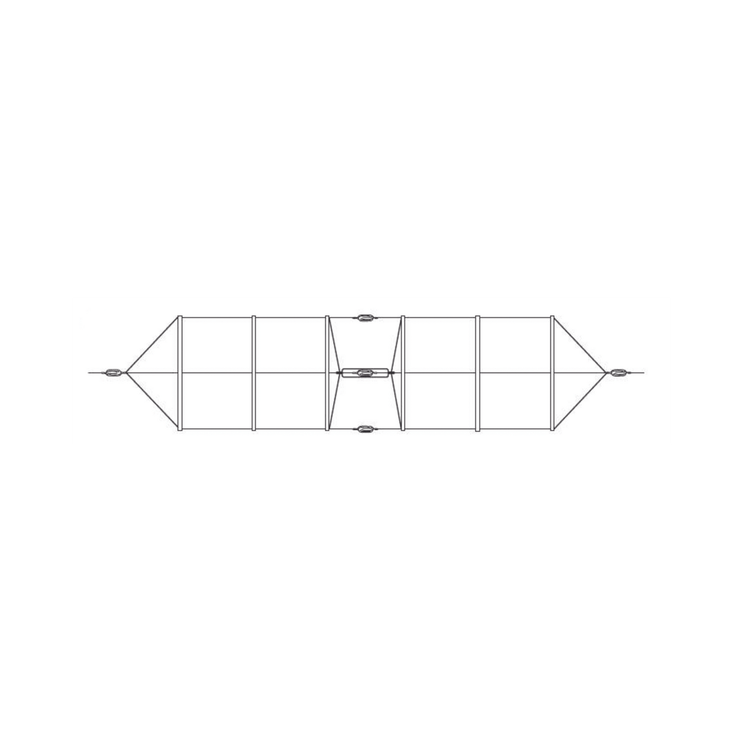 Antena base dipolo modelo 912 para HF 2-30 MHz.