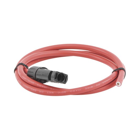 Cable Fotovoltaico, 1 m, Rojo, Calibre 10 AWG con Terminal MC4-M en ambos extremos